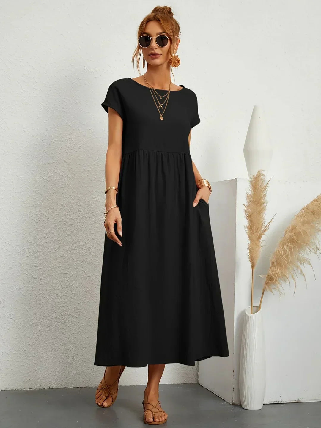 Gabrielle | Abito midi fluido dall'eleganza senza tempo