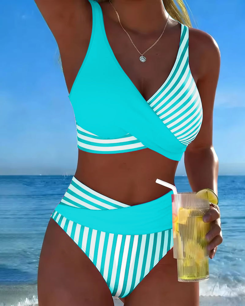 Giulia | Bikini Righe Incrociato