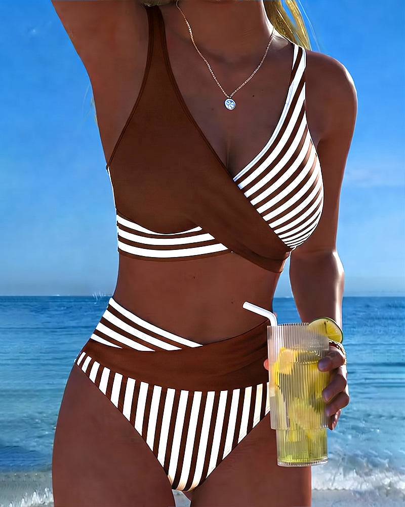 Giulia | Bikini Righe Incrociato