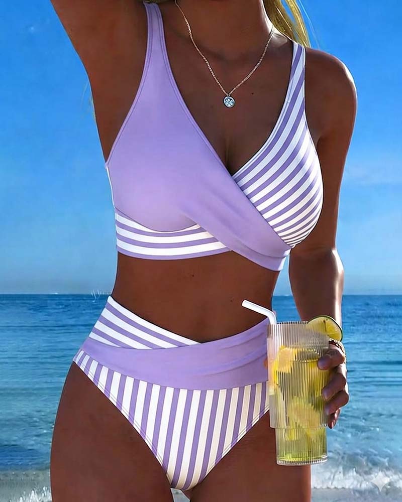 Giulia | Bikini Righe Incrociato