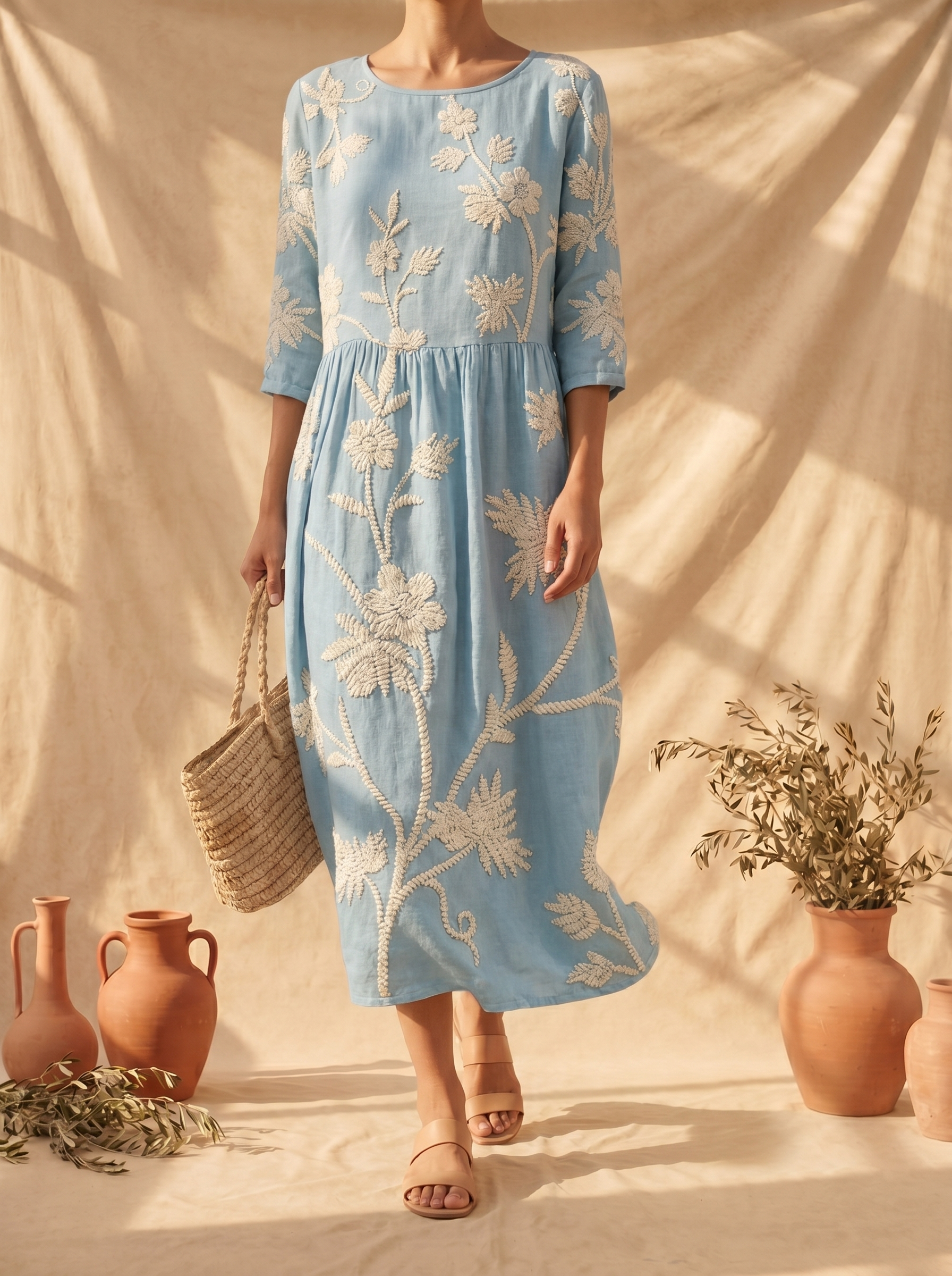Azzurra | Abito Vintage Ricamato